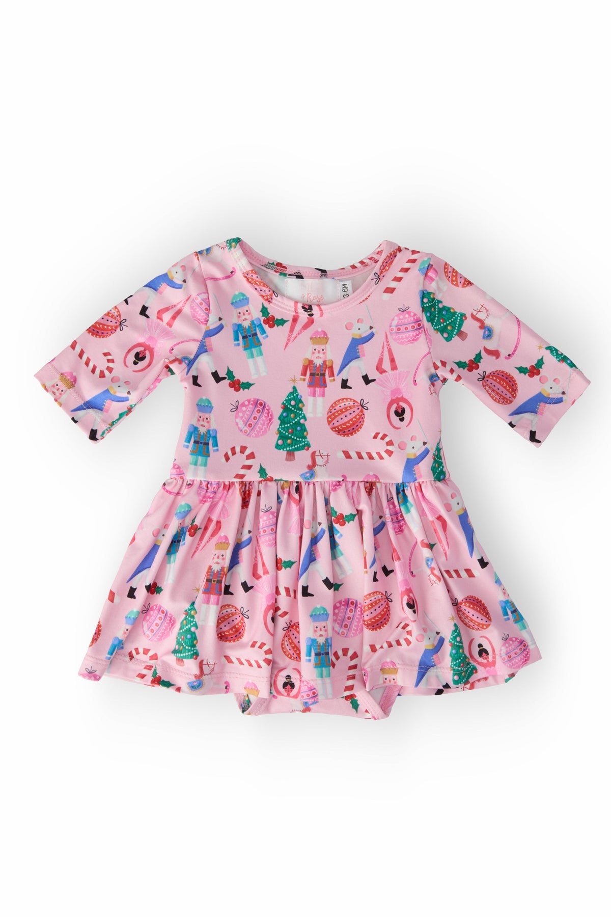 Sugarplum Fairy 3/4 Sleeve Twirl Bodysuit - Aaria Tees