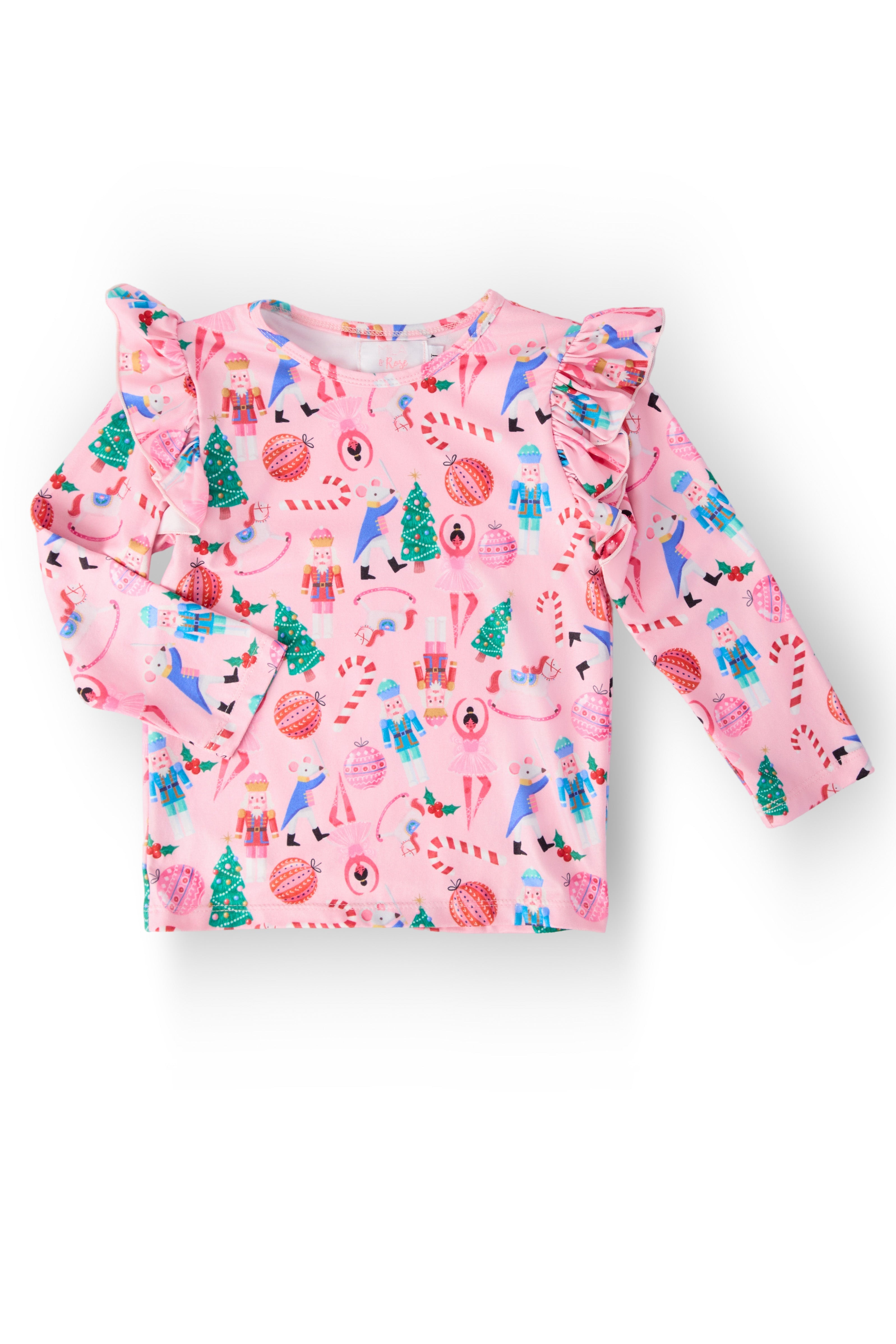 Sugarplum Fairy L/S Ruffle Tee - Aaria Tees Aaria Tees