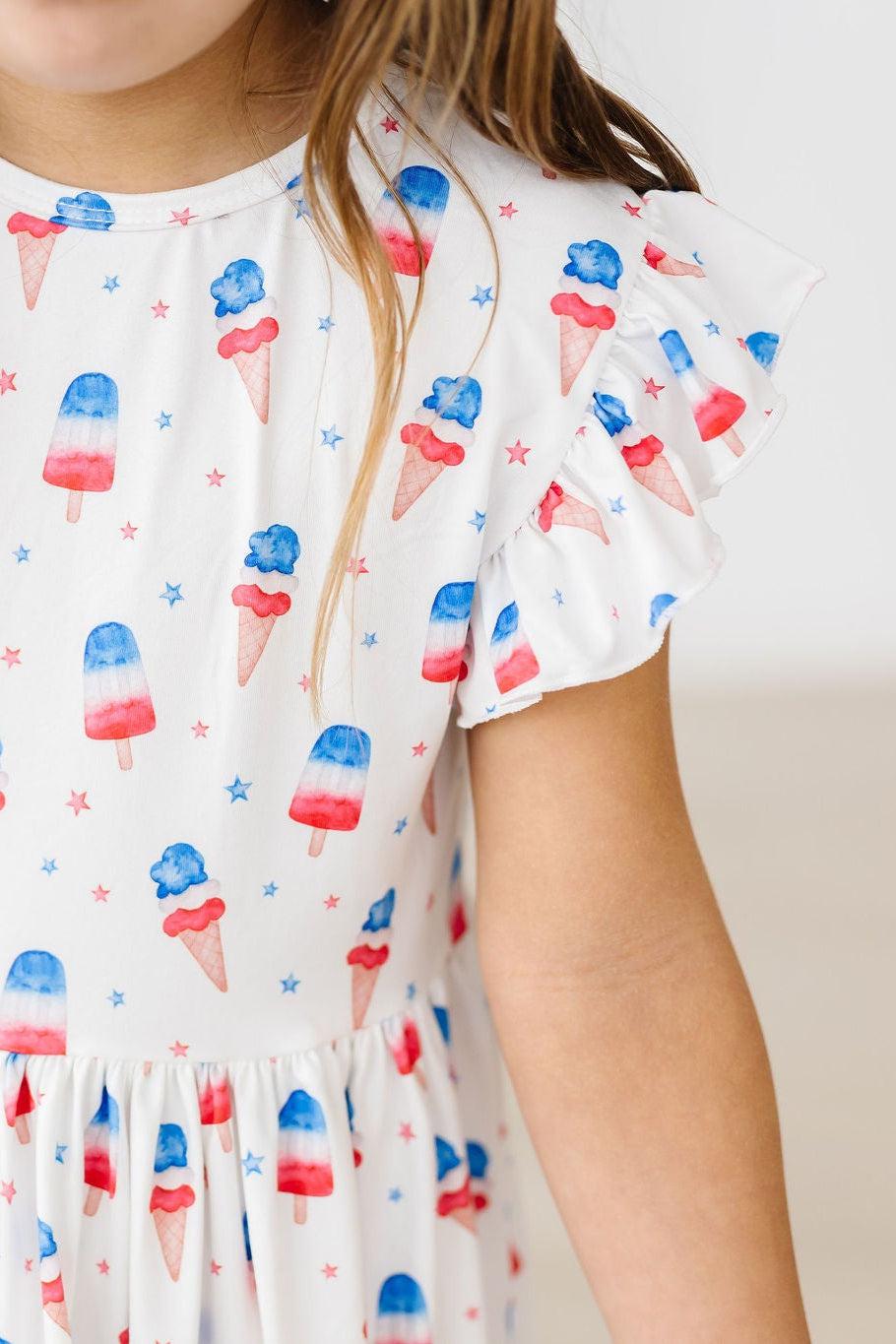 Summer Sweets Flutter Sleeve Twirl Dress - Aaria Tees Aaria Tees