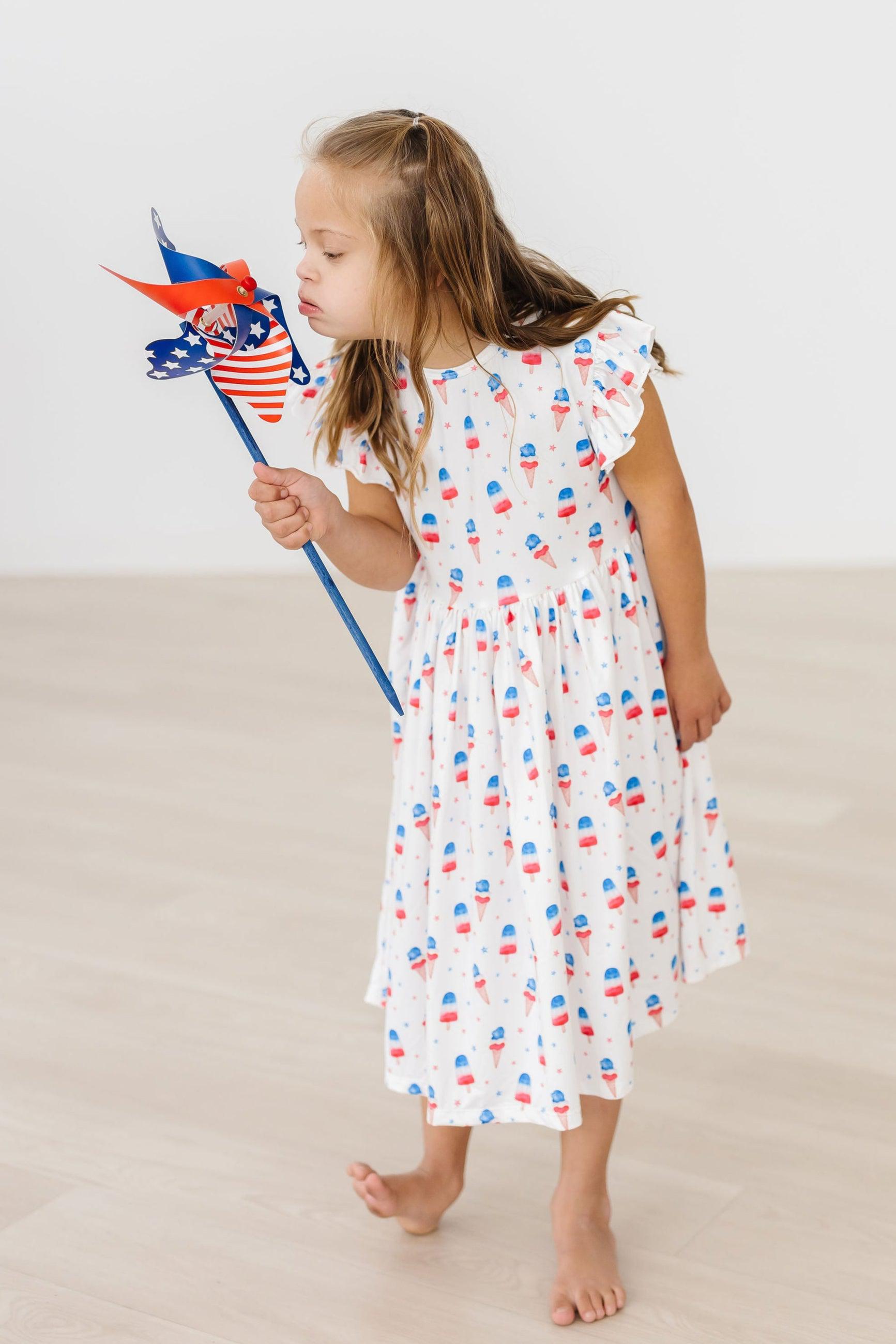 Summer Sweets Flutter Sleeve Twirl Dress - Aaria Tees Aaria Tees