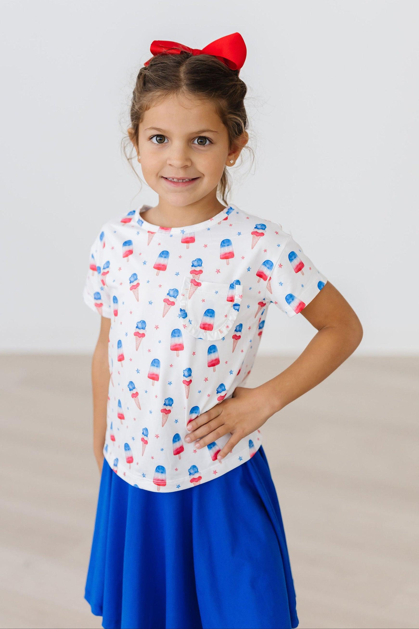 Summer Sweets Ruffle Pocket Tee - Aaria Tees Aaria Tees