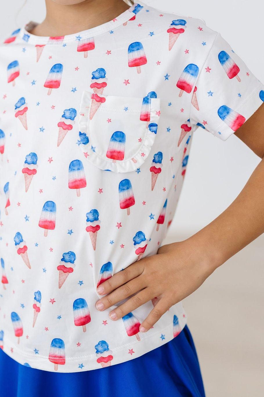 Summer Sweets Ruffle Pocket Tee - Aaria Tees Aaria Tees