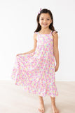 Summer Watercolor Floral Ruffle Maxi Dress Aaria Tees