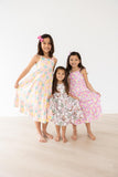 Summer Watercolor Floral Ruffle Maxi Dress Aaria Tees