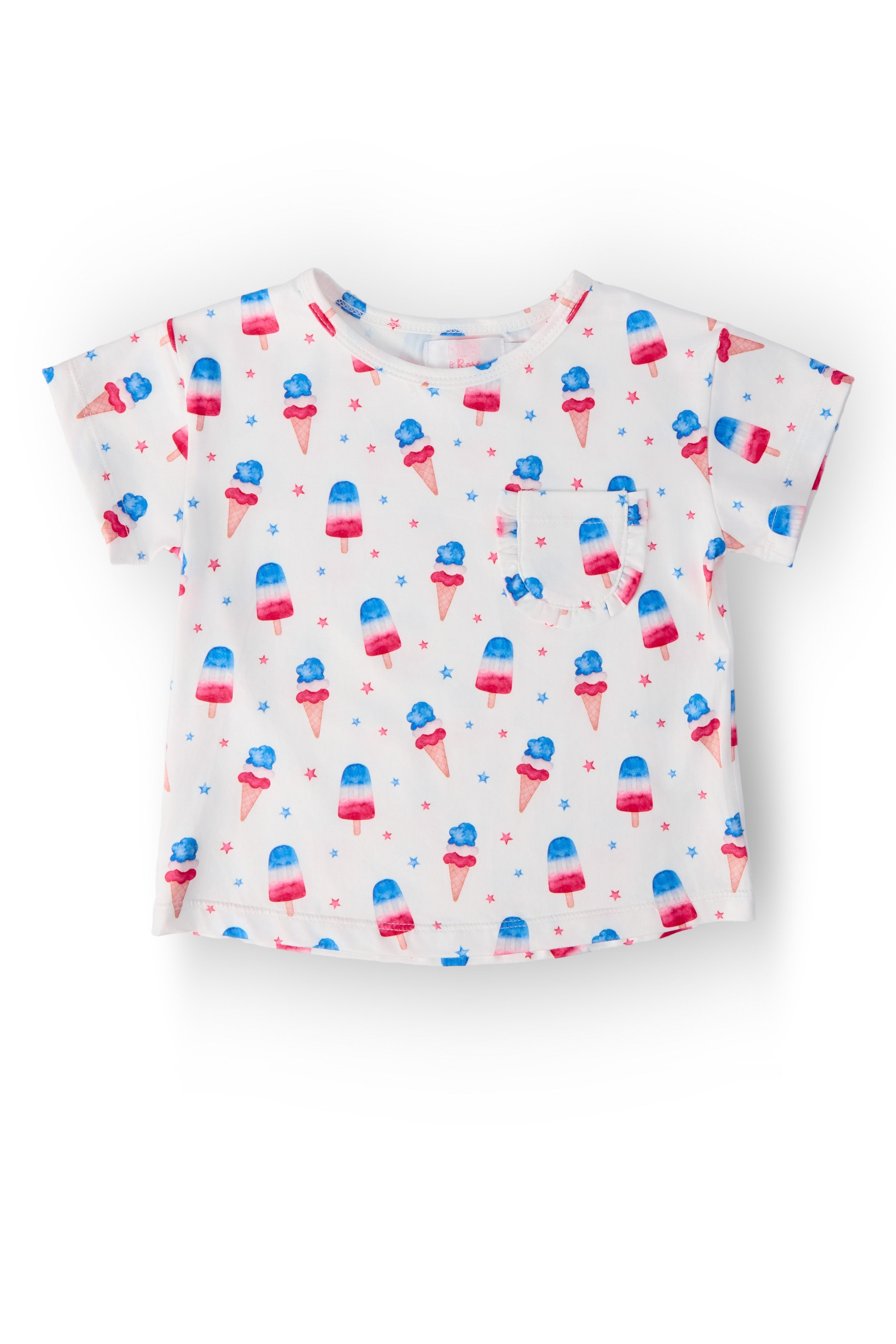 Summer Sweets Ruffle Pocket Tee - Aaria Tees Aaria Tees