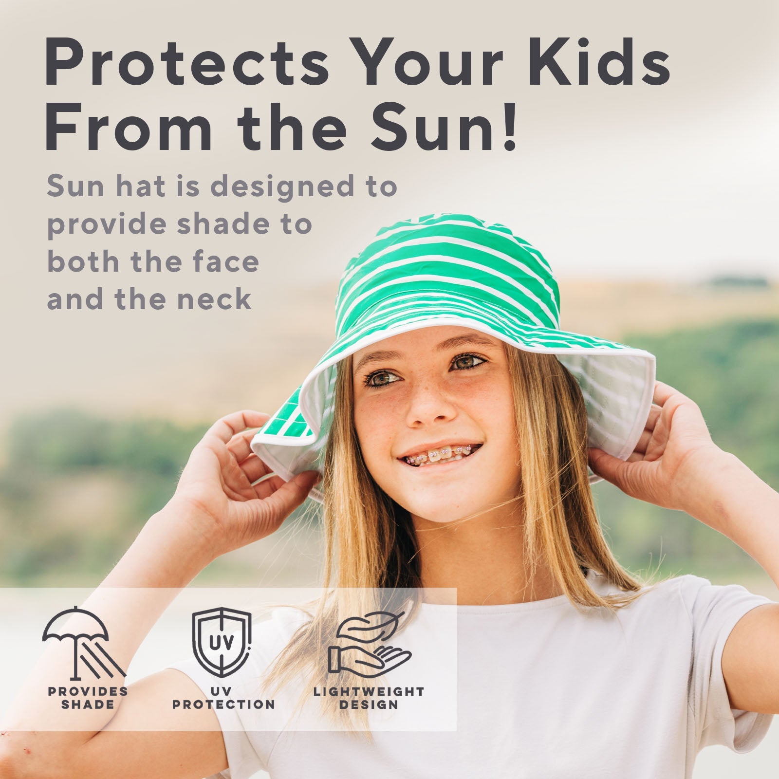 Childrens Sun Hats with UPF 50+ Protection - Reversible UPF 50+ - Aaria Tees Aaria Tees