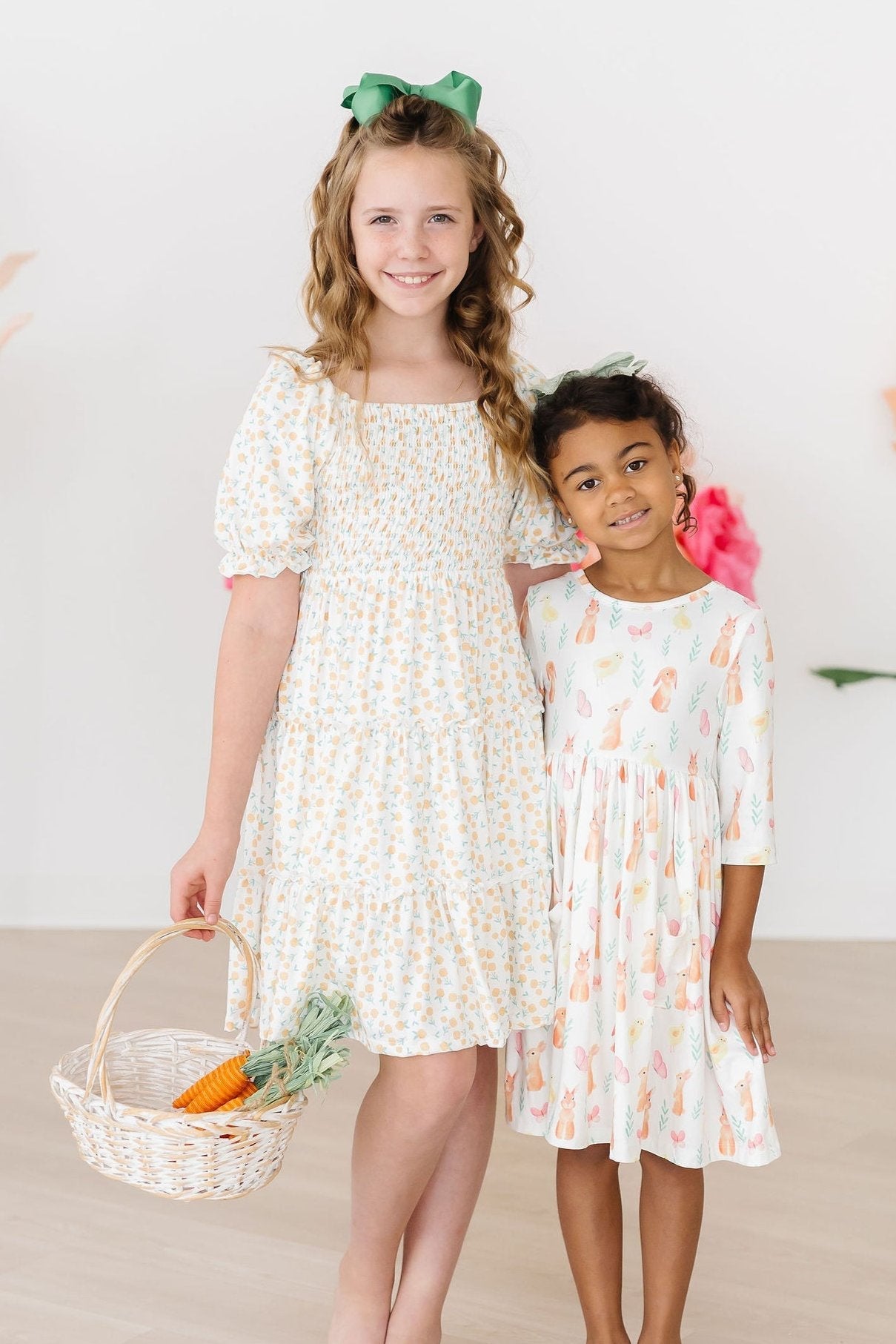 Sunny Bunnies 3/4 Sleeve Pocket Twirl Dress - Aaria Tees Aaria Tees