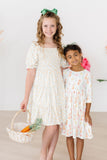 Sunny Bunnies 3/4 Sleeve Pocket Twirl Dress - Aaria Tees Aaria Tees
