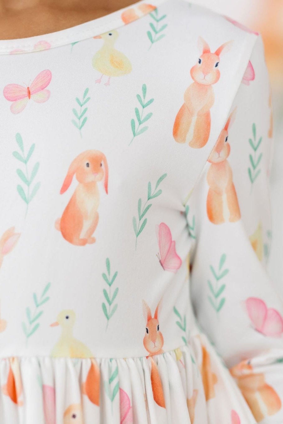 Sunny Bunnies 3/4 Sleeve Pocket Twirl Dress - Aaria Tees Aaria Tees