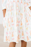 Sunny Bunnies 3/4 Sleeve Pocket Twirl Dress - Aaria Tees Aaria Tees