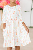 Sunny Bunnies 3/4 Sleeve Pocket Twirl Dress - Aaria Tees Aaria Tees