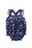 Sunny Meadow Ruffle Cross Back Romper - Aaria Tees Aaria Tees