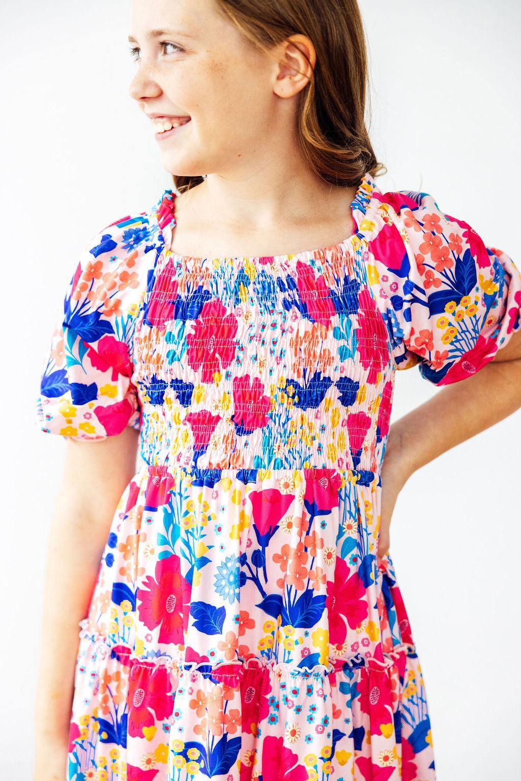 Sunshine Garden Smocked Ruffle Dress - Aaria Tees Aaria Tees