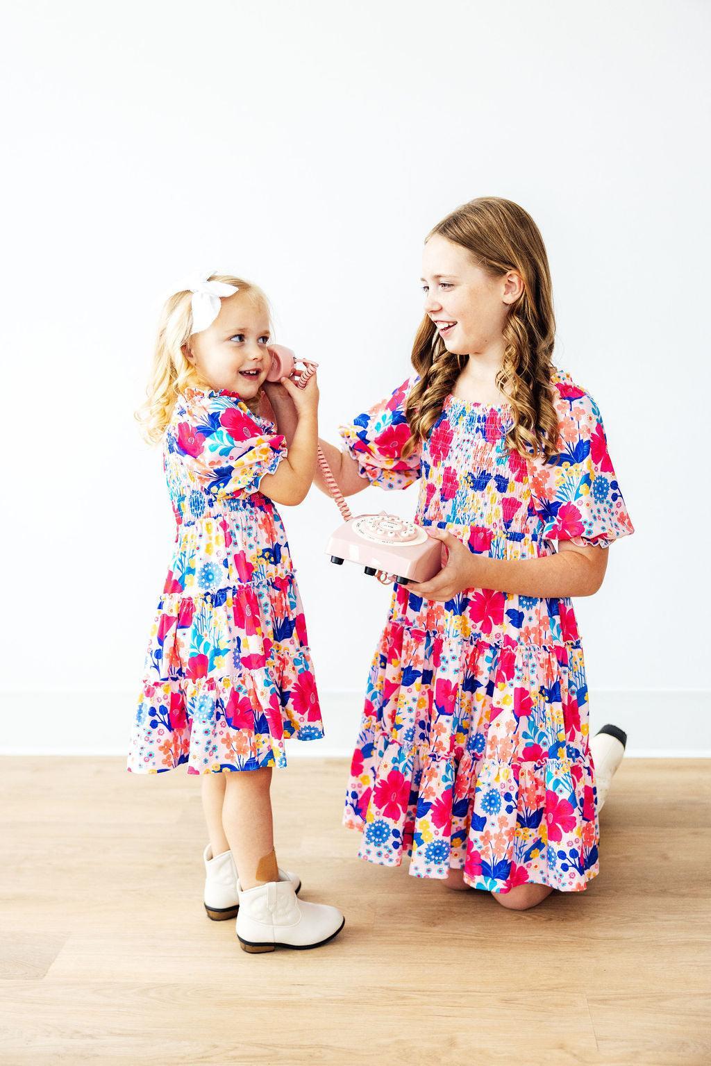 Sunshine Garden Smocked Ruffle Dress - Aaria Tees Aaria Tees