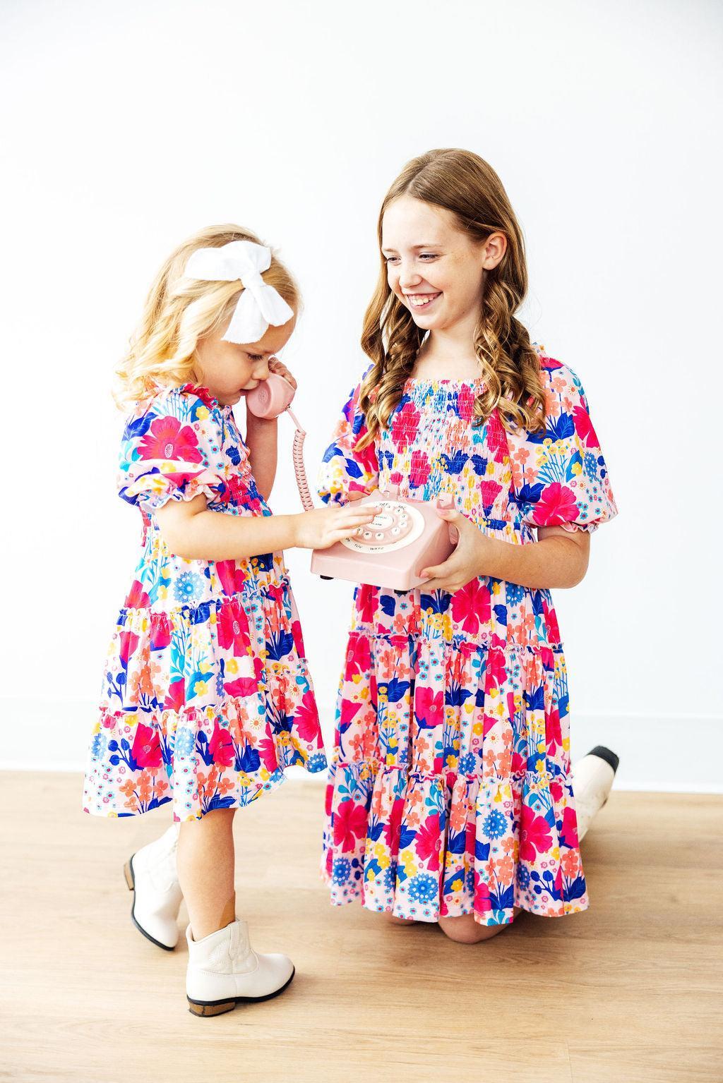 Sunshine Garden Smocked Ruffle Dress - Aaria Tees Aaria Tees