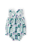 Surfer Girl Ruffle Cross Back Romper - Aaria Tees Aaria Tees