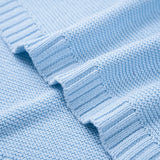 Classic Knit Cotton Baby Blanket in Baby Blue - Aaria Tees Aaria Tees