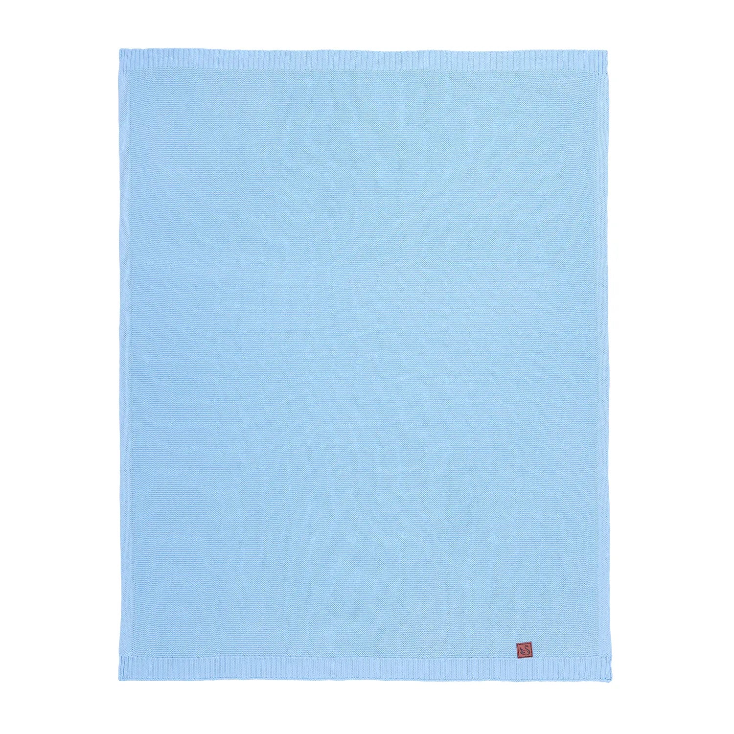 Classic Knit Cotton Baby Blanket in Baby Blue - Aaria Tees Aaria Tees