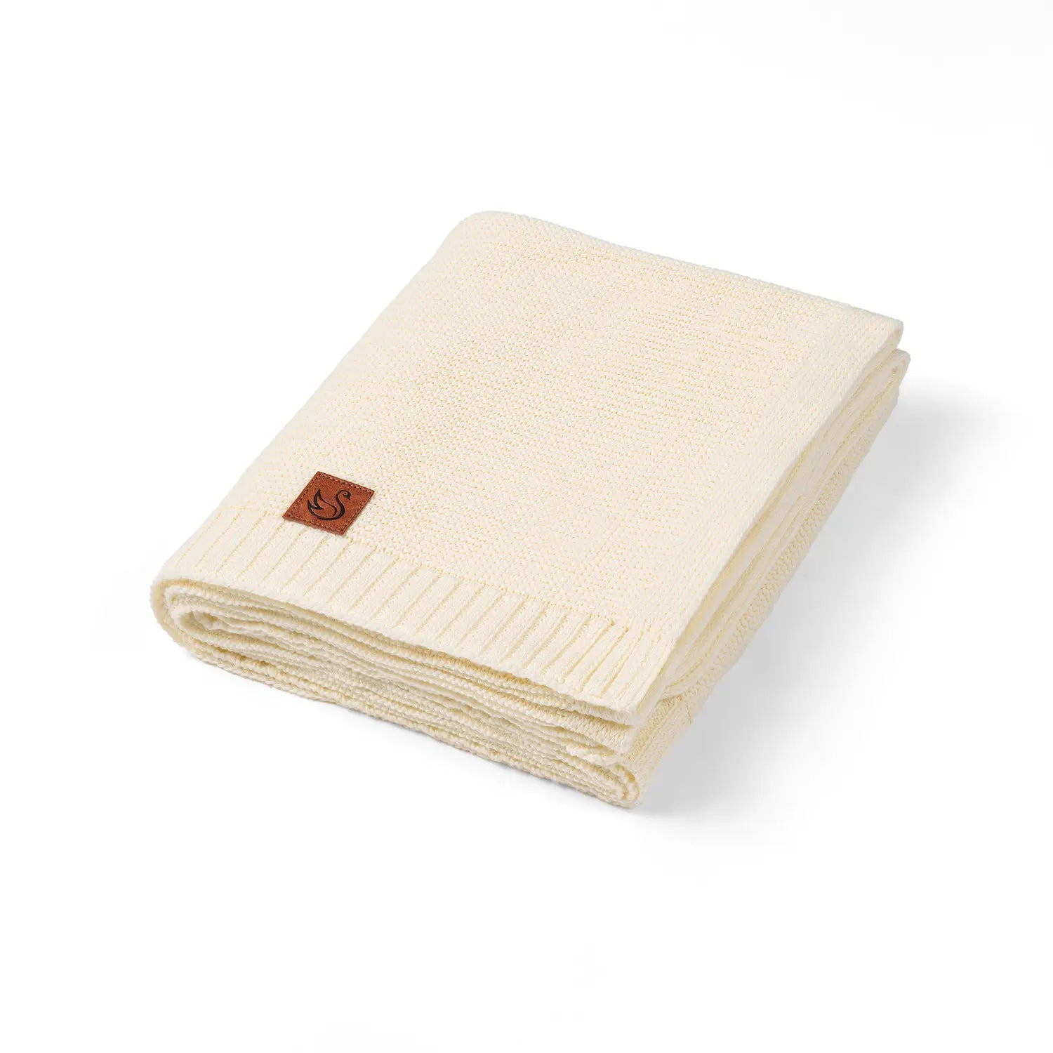 Classic Knit Cotton Baby Blanket in Cream - Aaria Tees Aaria Tees