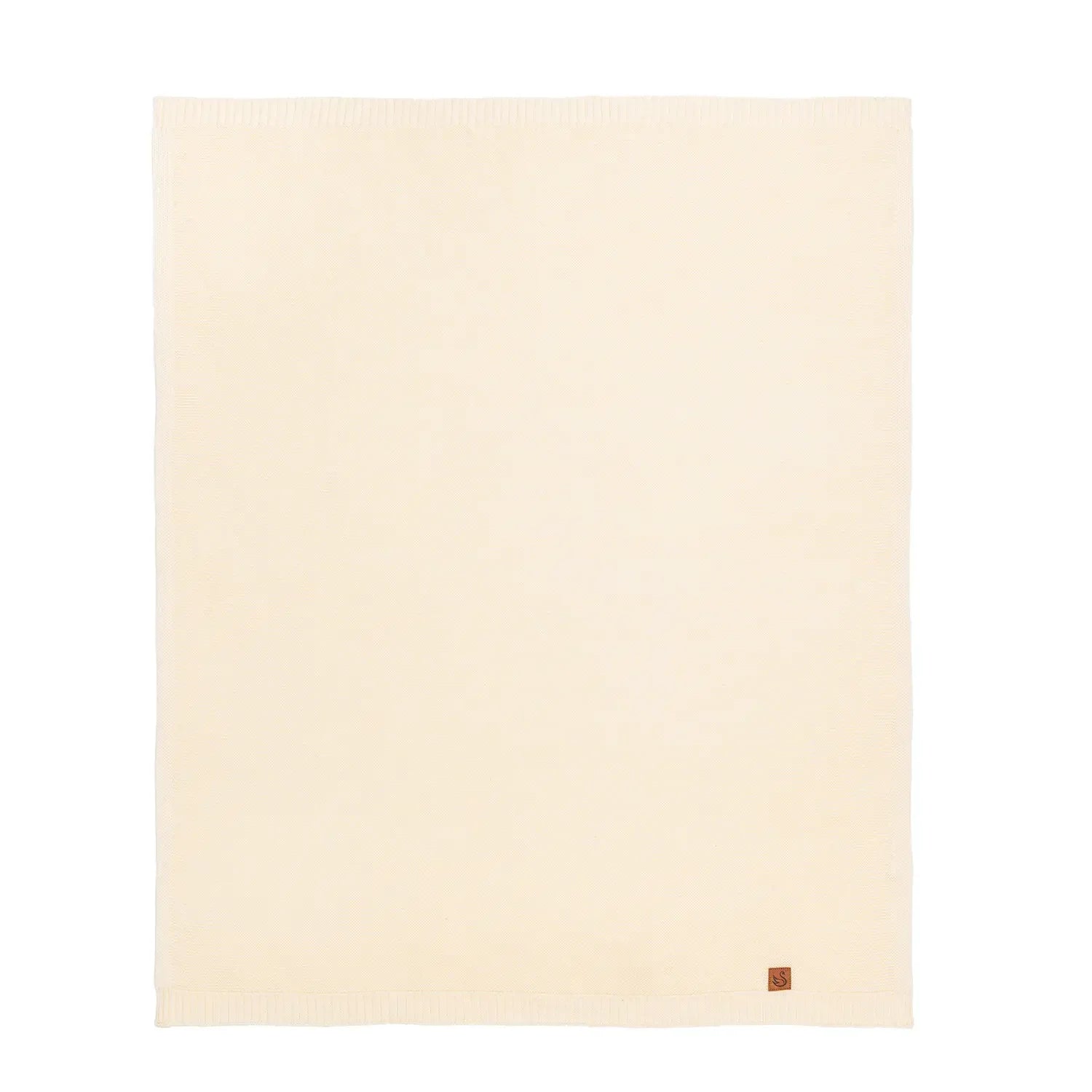 Classic Knit Cotton Baby Blanket in Cream - Aaria Tees Aaria Tees
