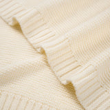 Classic Knit Cotton Baby Blanket in Cream - Aaria Tees Aaria Tees