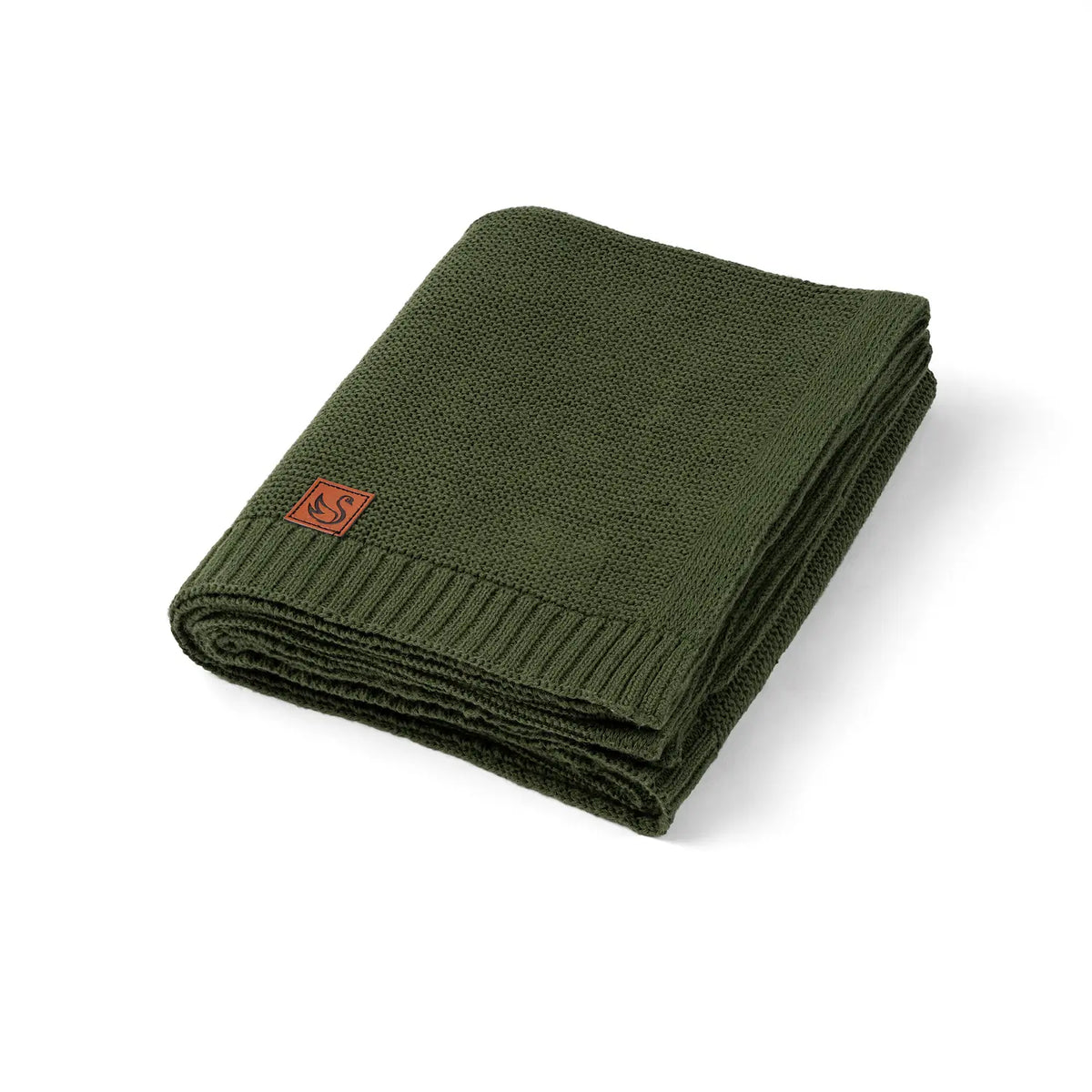 Classic Knit Cotton Baby Blanket in Forest Green - Aaria Tees
