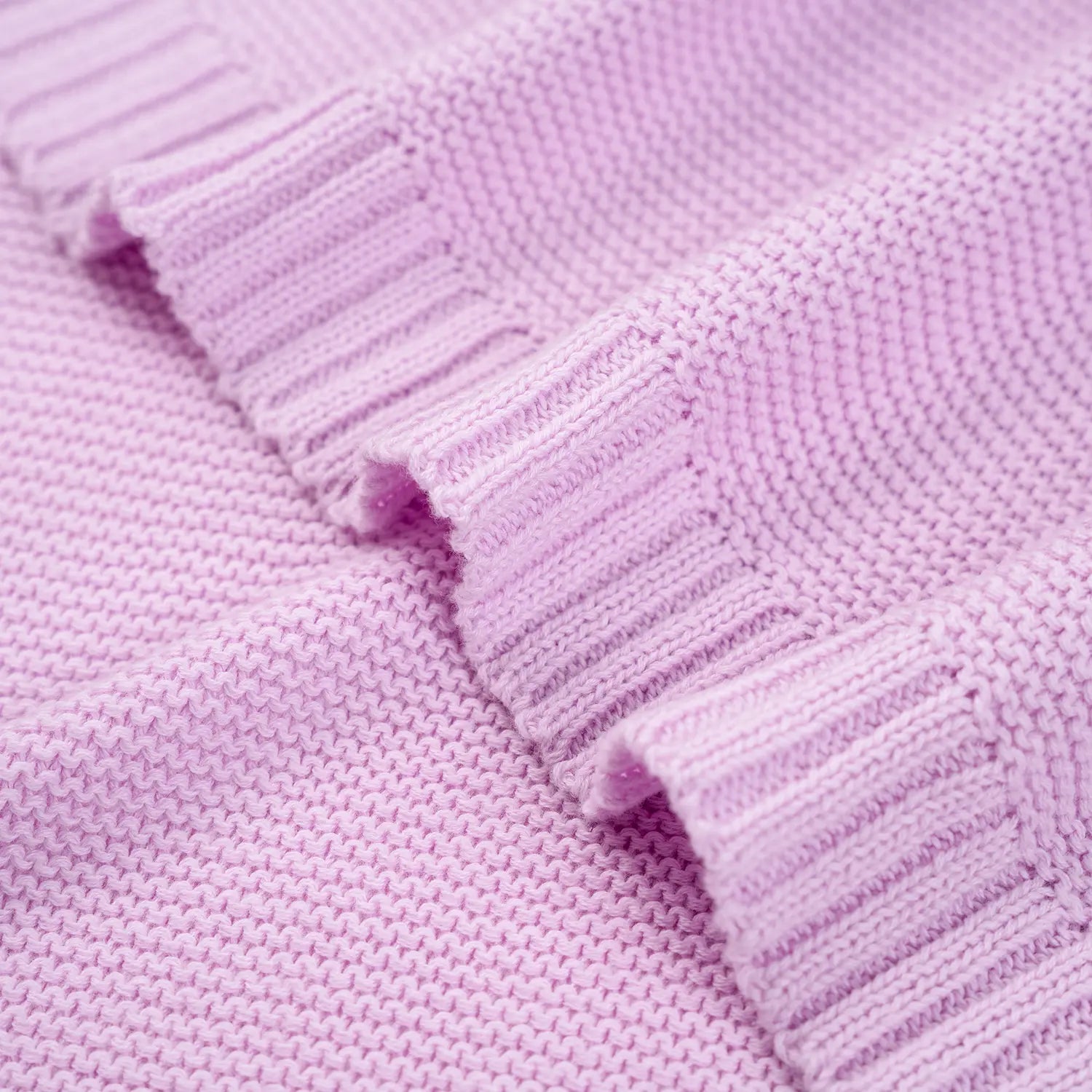 Classic Knit Cotton Baby Blanket in Lilac - Aaria Tees Aaria Tees