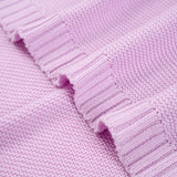 Classic Knit Cotton Baby Blanket in Lilac - Aaria Tees Aaria Tees
