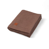 Classic Knit Cotton Baby Blanket in Mocha - Aaria Tees Aaria Tees