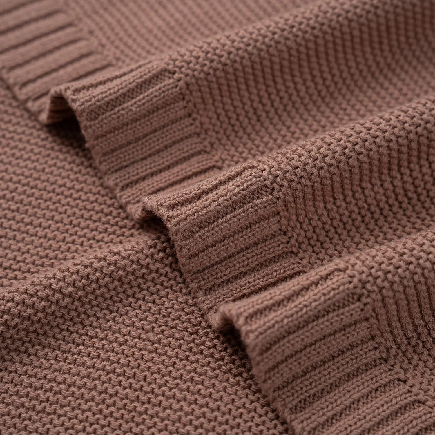 Classic Knit Cotton Baby Blanket in Mocha - Aaria Tees Aaria Tees
