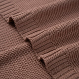 Classic Knit Cotton Baby Blanket in Mocha - Aaria Tees Aaria Tees