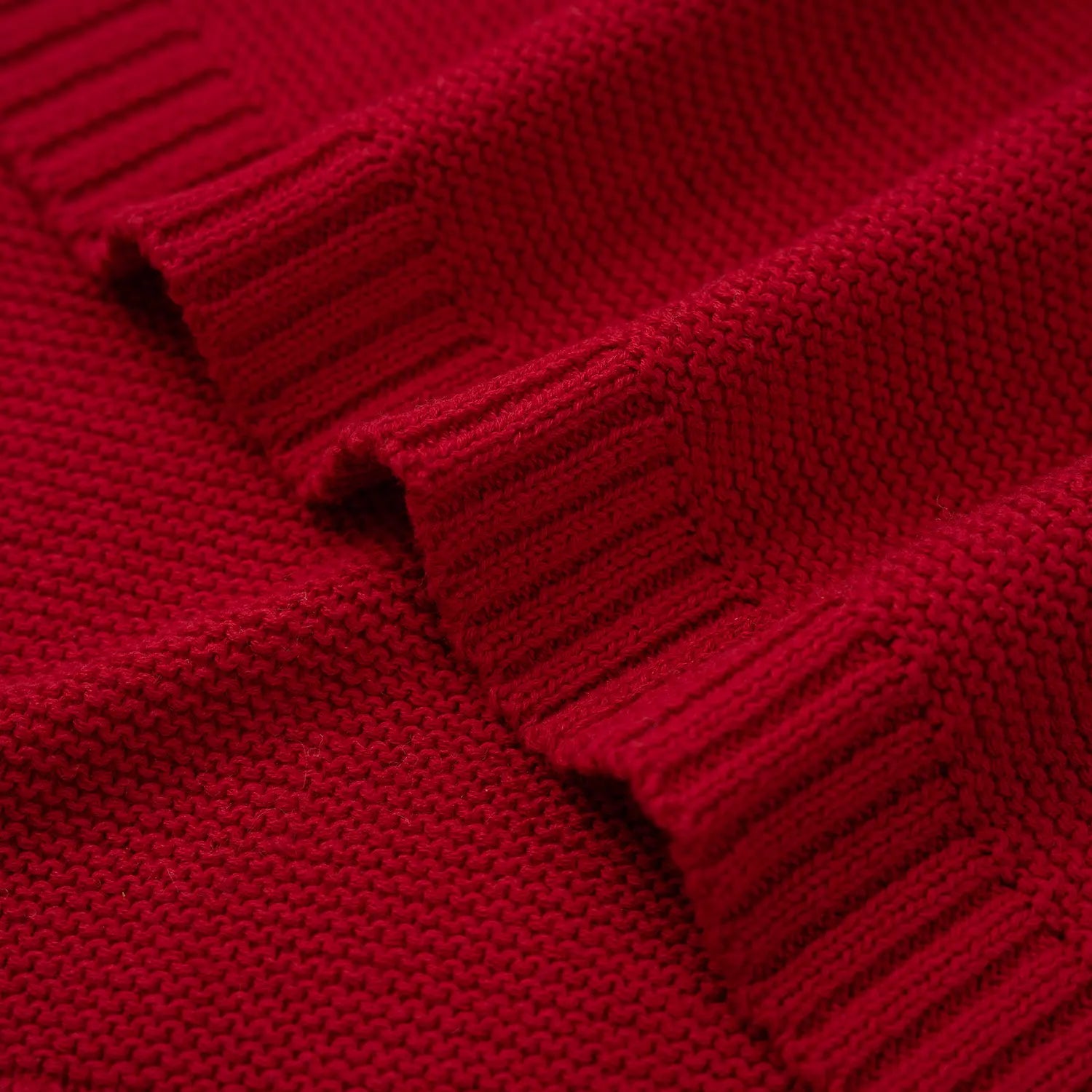 Classic Knit Cotton Baby Blanket in Red Xmas - Aaria Tees Aaria Tees