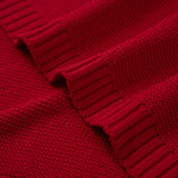 Classic Knit Cotton Baby Blanket in Red Xmas - Aaria Tees Aaria Tees