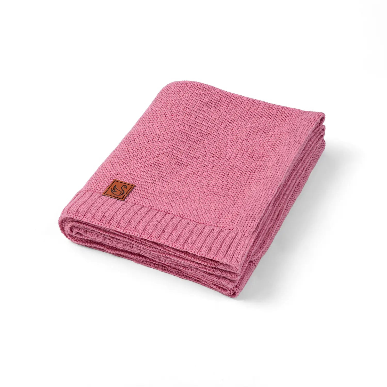 Classic Knit Cotton Baby Blanket in Rose Pink - Aaria Tees Aaria Tees