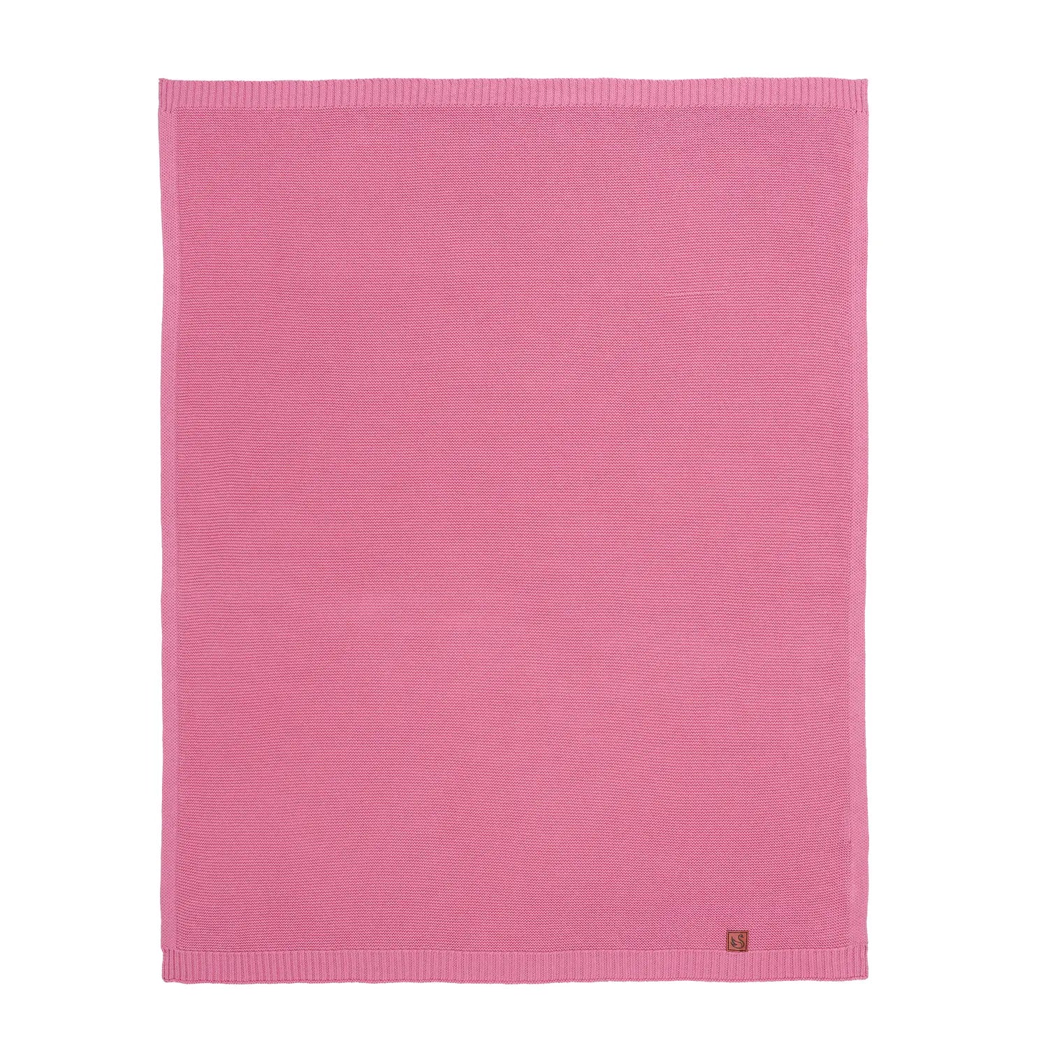 Classic Knit Cotton Baby Blanket in Rose Pink - Aaria Tees Aaria Tees
