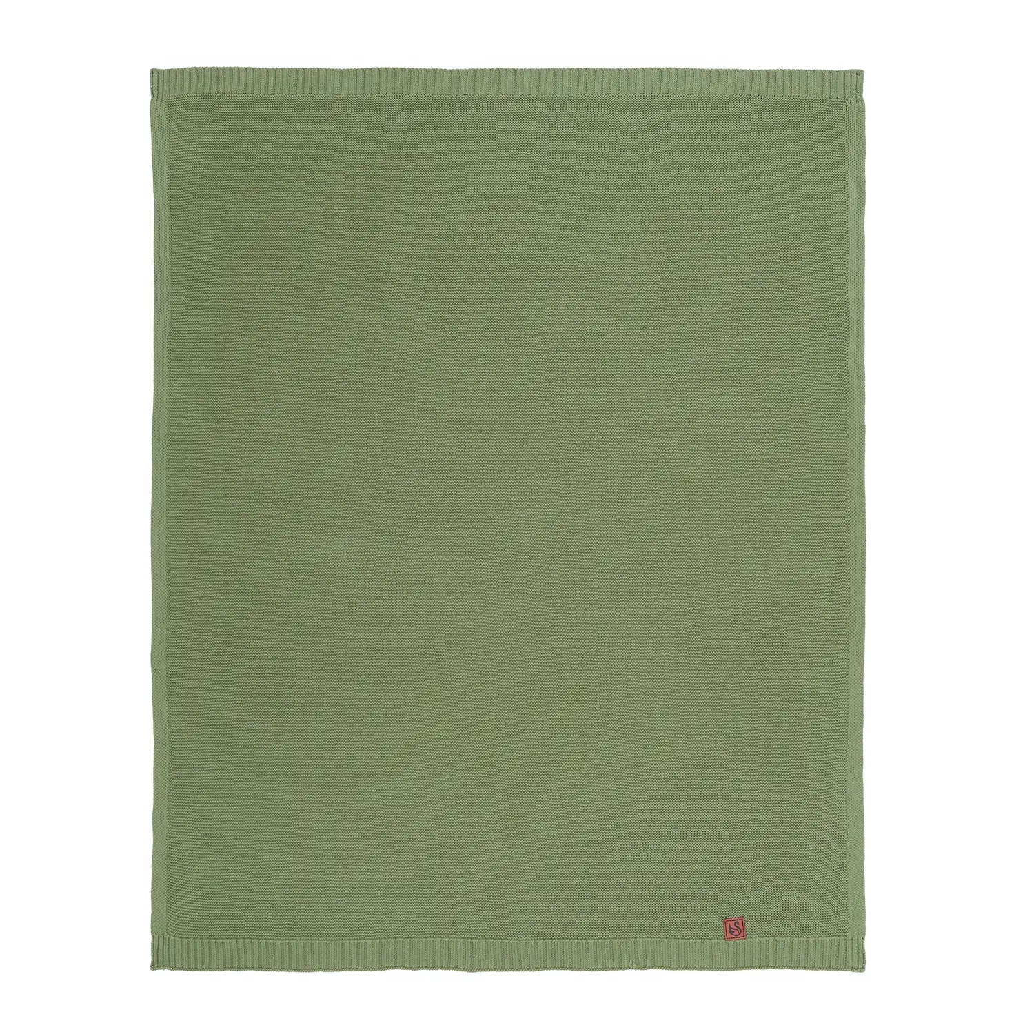 Classic Knit Cotton Baby Blanket in Sage Green - Aaria Tees Aaria Tees