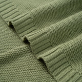 Classic Knit Cotton Baby Blanket in Sage Green - Aaria Tees Aaria Tees