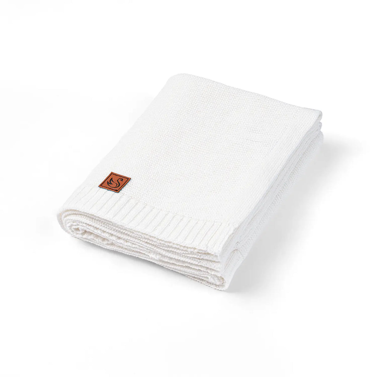 Classic Knit Cotton Baby Blanket in White - Aaria Tees