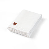 Classic Knit Cotton Baby Blanket in White - Aaria Tees Aaria Tees