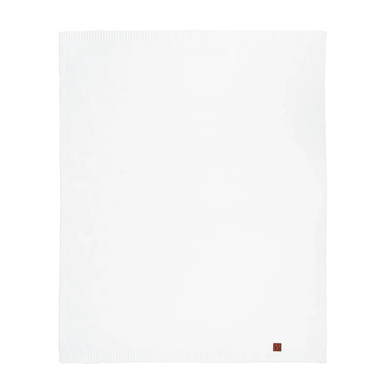 Classic Knit Cotton Baby Blanket in White - Aaria Tees Aaria Tees