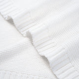 Classic Knit Cotton Baby Blanket in White - Aaria Tees Aaria Tees