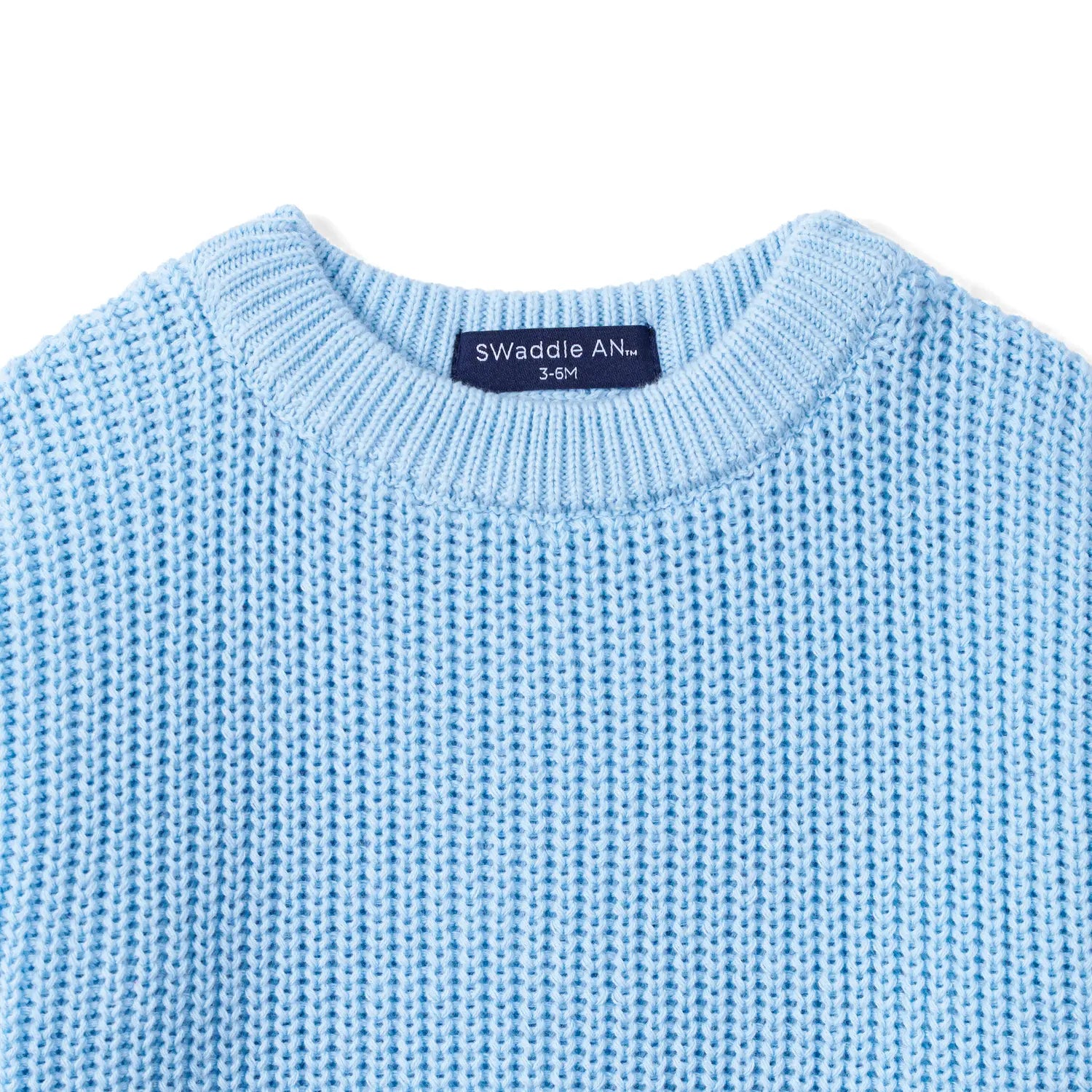 Classic Chunky Knit Baby Romper in Baby Blue - Aaria Tees Aaria Tees