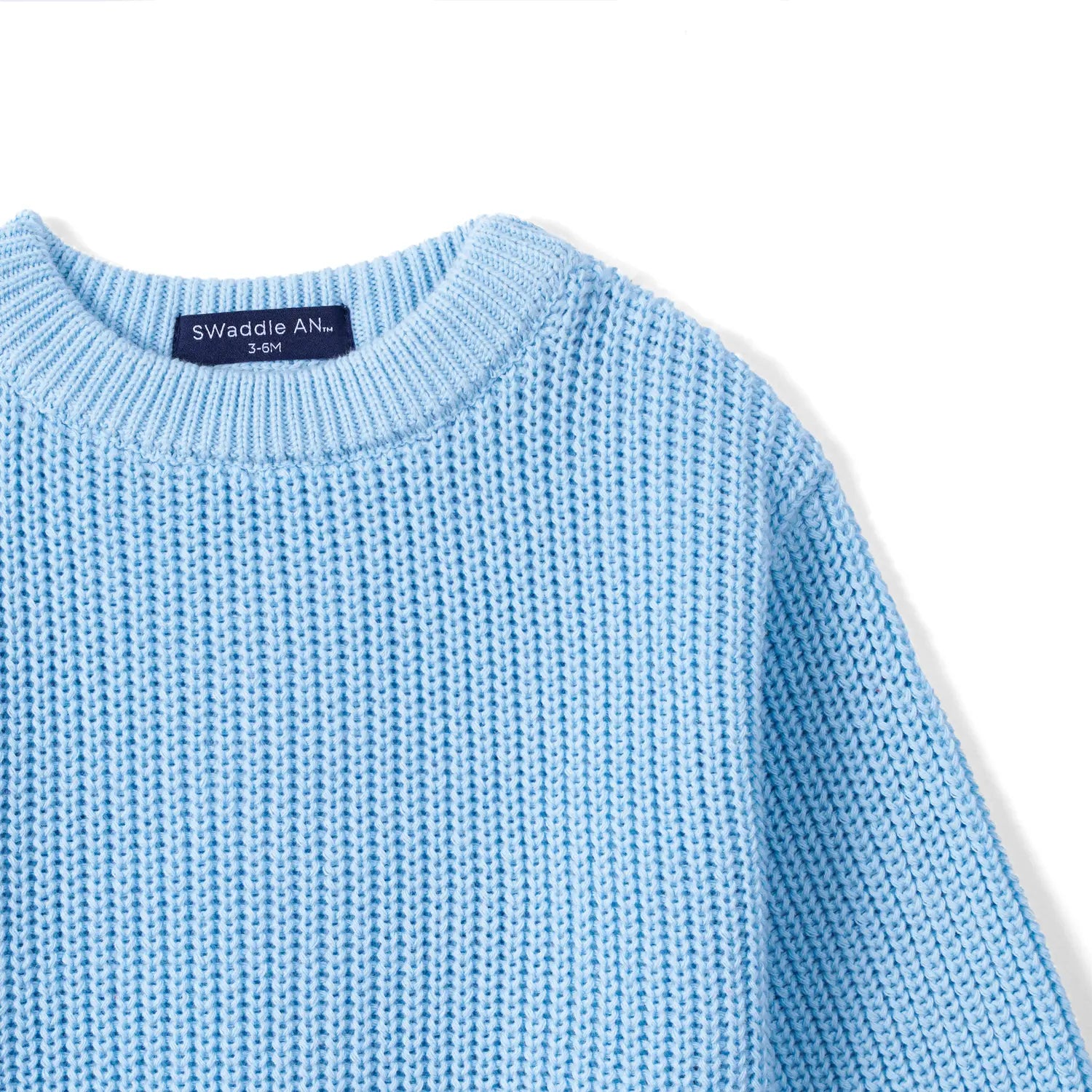 Classic Chunky Knit Baby Romper in Baby Blue - Aaria Tees Aaria Tees