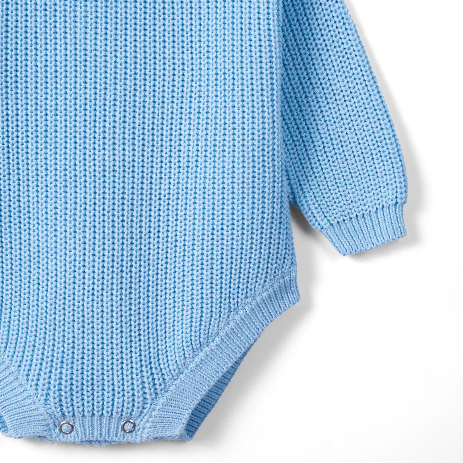 Classic Chunky Knit Baby Romper in Baby Blue - Aaria Tees Aaria Tees