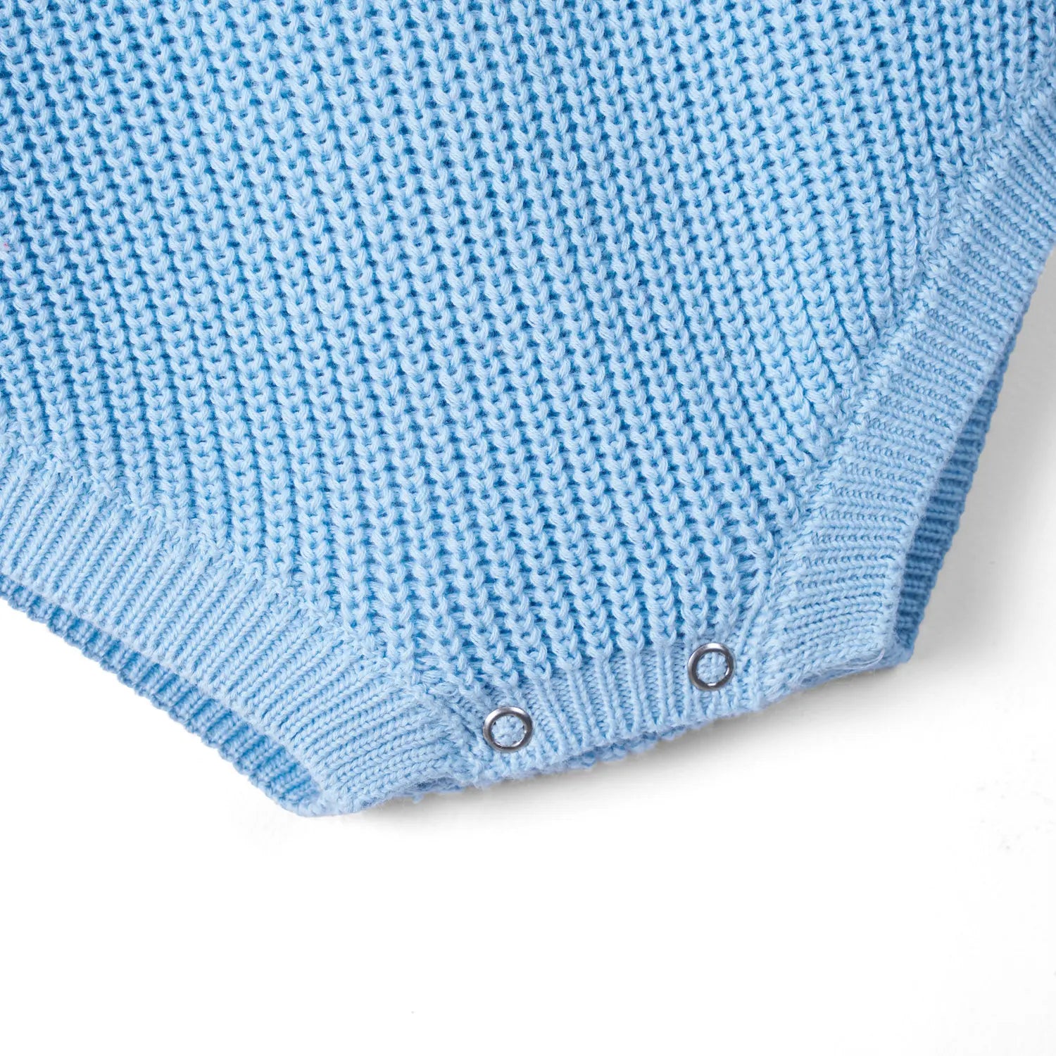 Classic Chunky Knit Baby Romper in Baby Blue - Aaria Tees Aaria Tees