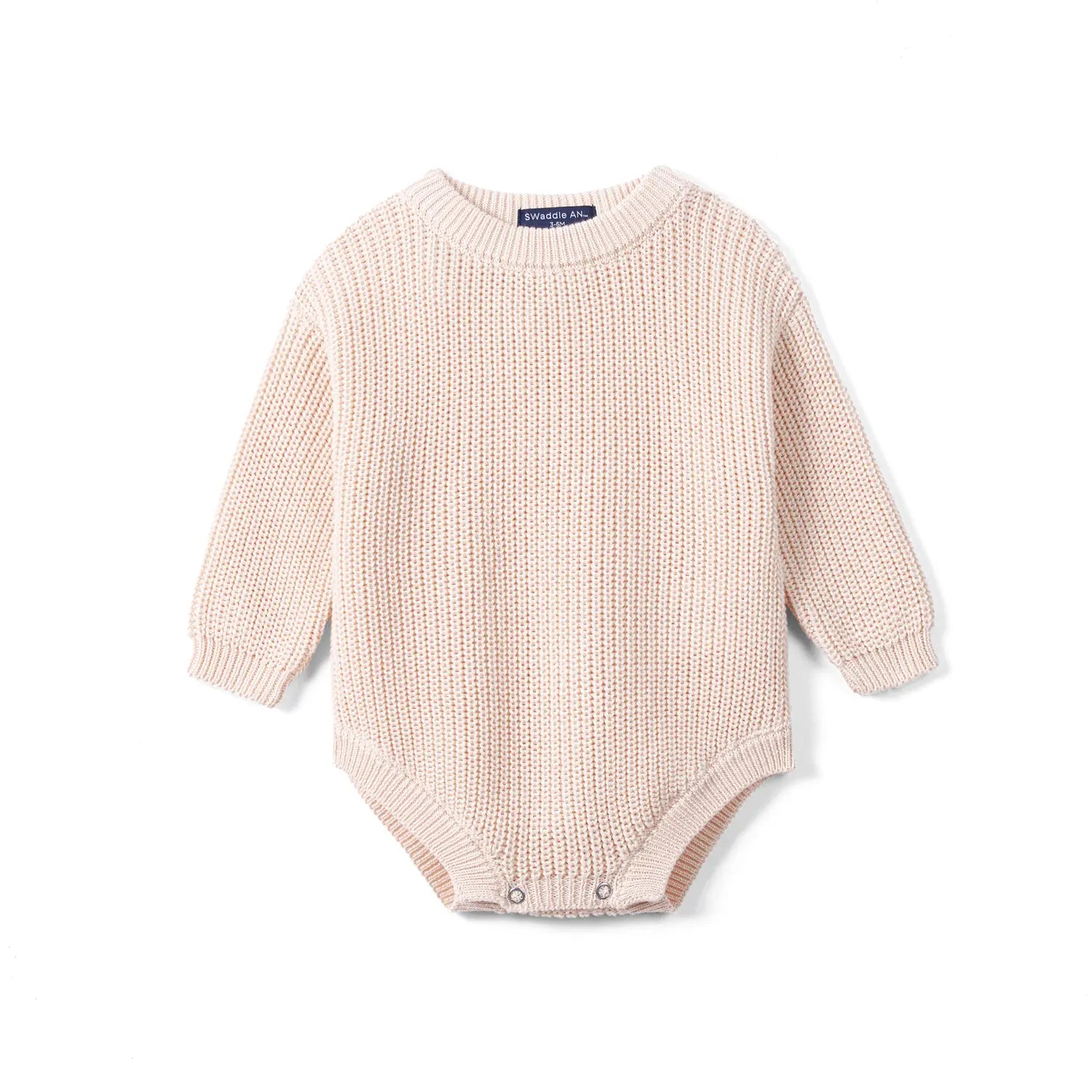 Classic Chunky Knit Baby Romper in Beige - Aaria Tees Aaria Tees