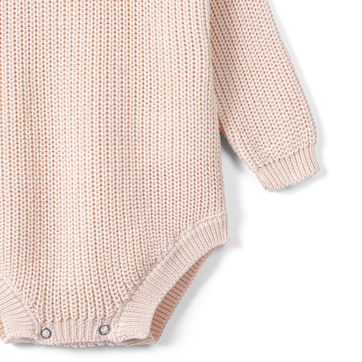 Classic Chunky Knit Baby Romper in Beige - Aaria Tees Aaria Tees