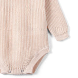 Classic Chunky Knit Baby Romper in Beige - Aaria Tees Aaria Tees