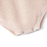 Classic Chunky Knit Baby Romper in Beige - Aaria Tees Aaria Tees