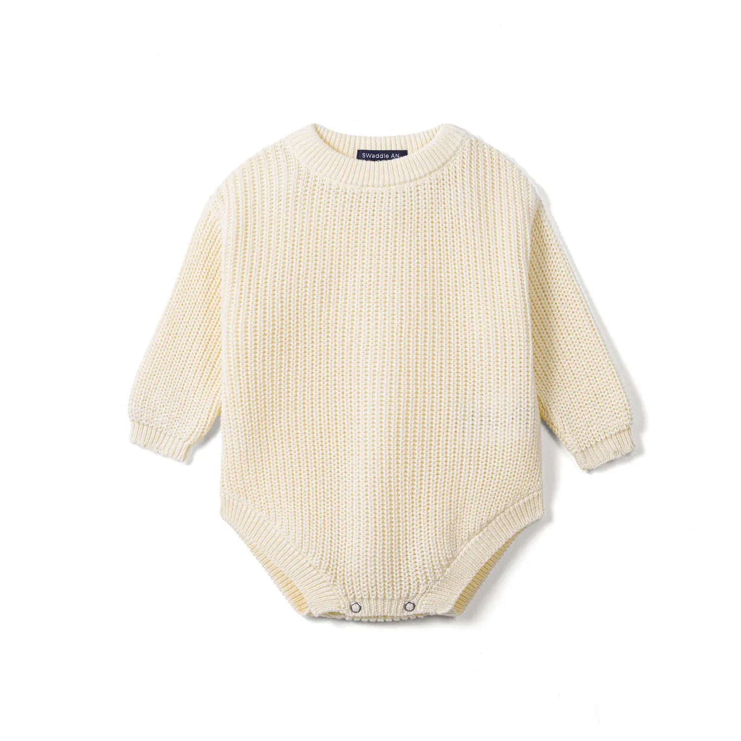 Classic Chunky Knit Baby Romper in Cream - Aaria Tees Aaria Tees